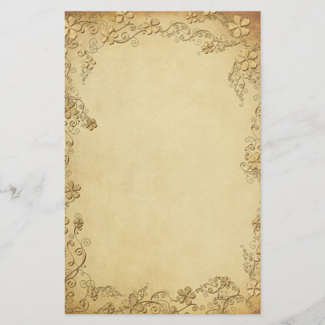 Vintage Antique Floral Wedding Stationery (Front)
