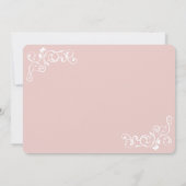 Vintage Antique Flourish Scroll Pink 3 Photos Save The Date (Back)
