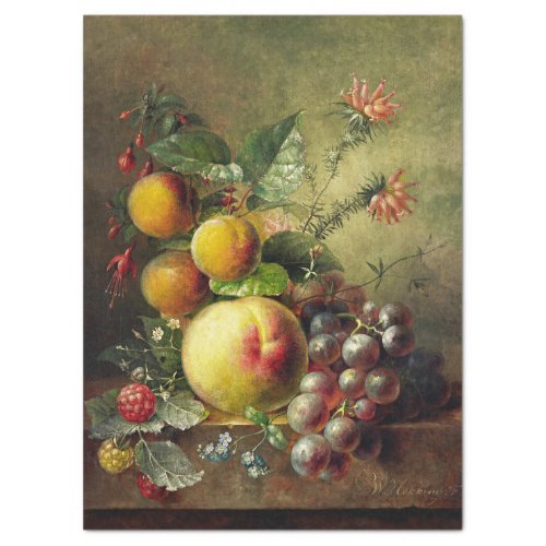 Vintage Antique Fruit Still Life Decoupage Tissue Paper