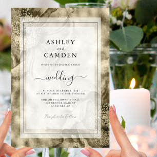 Vintage Antique Gilded Wedding Invitation