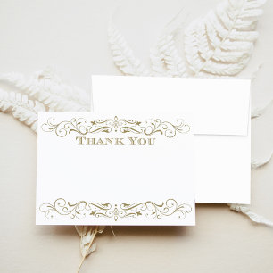Vintage Antique Gold Flourish Wedding Note Card