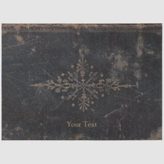 Vintage Antique Gold Leaf Leather Tissue Paper