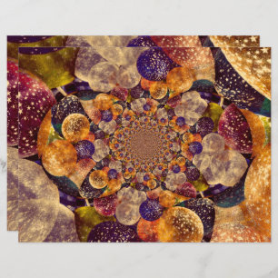 Vintage Antique Gold Purple Balloons Kaleidoscope