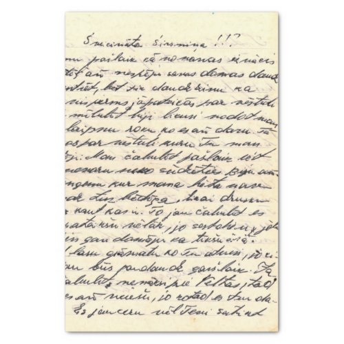 Vintage Antique Handwritten Letter Tissue Paper