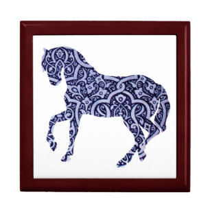 Vintage Antique Horse Pattern Decorative Design Gift Box