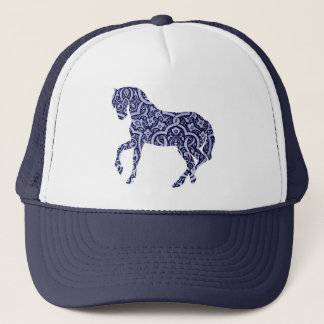 Vintage Antique Horse Pattern Decorative Design Trucker Hat