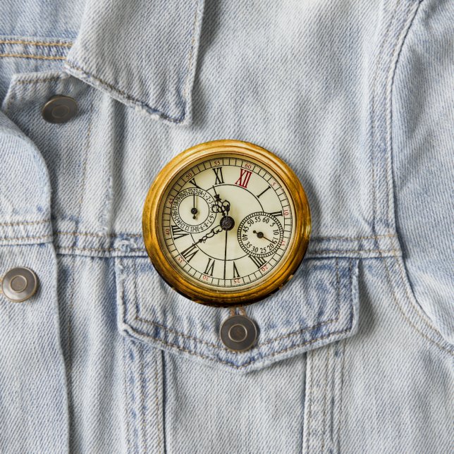 Vintage Antique industrial steampunk Watch Button (In Situ)