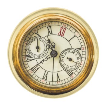 Vintage Antique Industrial Steampunk Watch Gold Finish Lapel Pin by WhenWestMeetEast at Zazzle