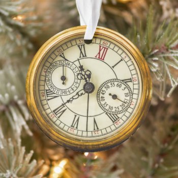 Vintage Antique Industrial Steampunk Watch Ornament by WhenWestMeetEast at Zazzle