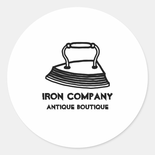 Vintage Antique Iron Classic Round Sticker