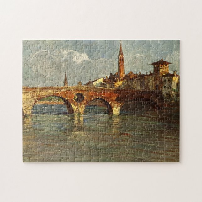 Vintage Antique Italy Verona Roman Bridge Jigsaw Puzzle (Horizontal)