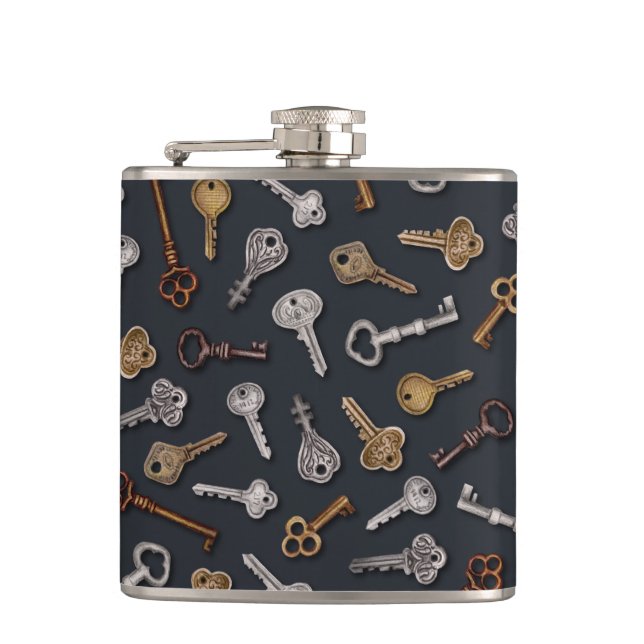 Vintage & Antique Keys Flask (Front)