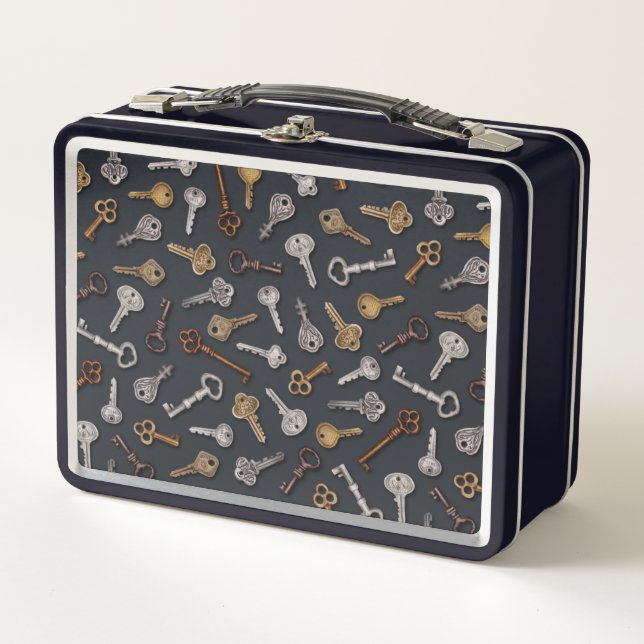 Vintage & Antique Keys Metal Lunch Box (Front)