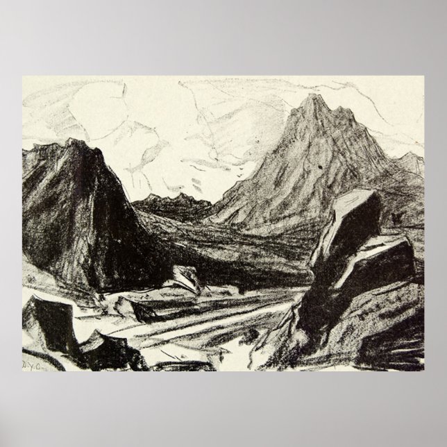 Vintage Antique Landscape Scotland Arran Hill Poster (Front)