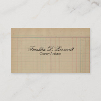 Vintage Antique Ledger Business Card