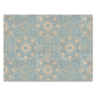Vintage Antique Light Blue And Cream Distressed  Tissue Paper