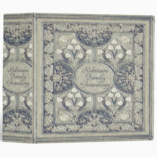 Vintage Antique Look Genealogy Album 3 Ring Binder (Front/Spine)