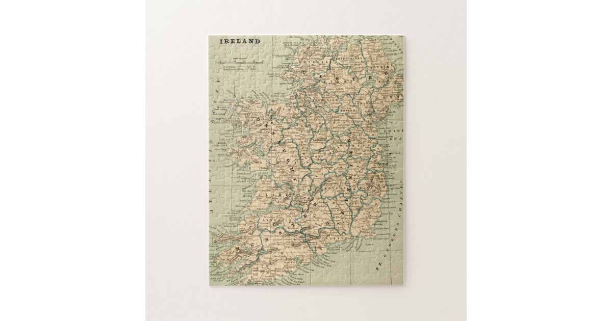 Vintage Antique Map Ireland Republic Northern Jigsaw Puzzle Zazzle