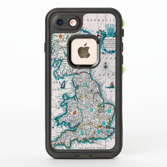 Vintage Antique Map of Britannia LifeProof iPhone Case (Back)