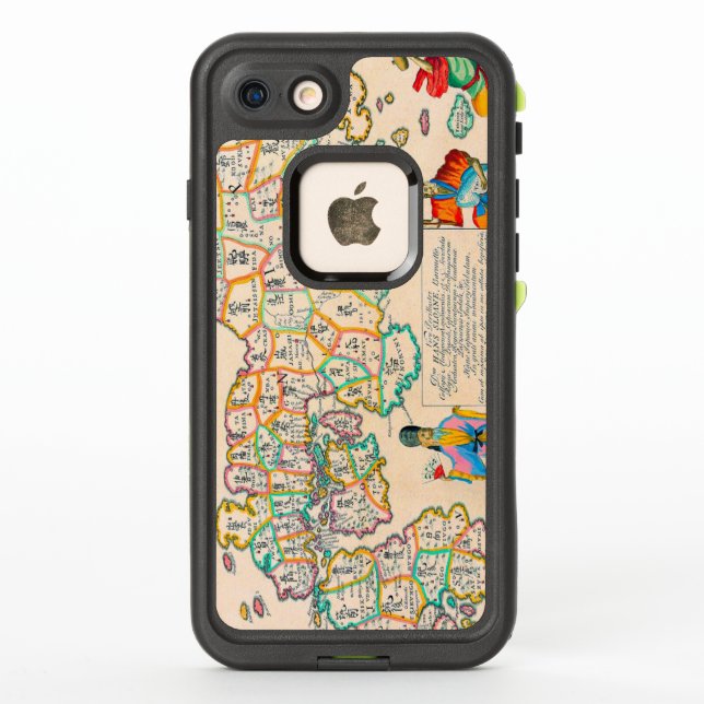 Vintage Antique Map of Japan LifeProof iPhone Case (Back)