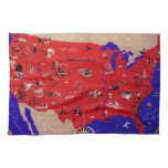 Vintage Antique Map United States of America, USA Towel