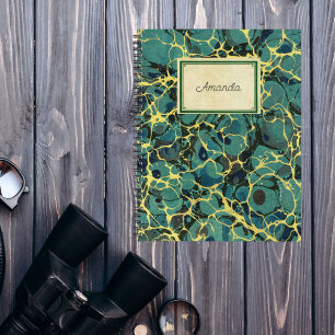 Vintage Antique Marble Name Label Planner