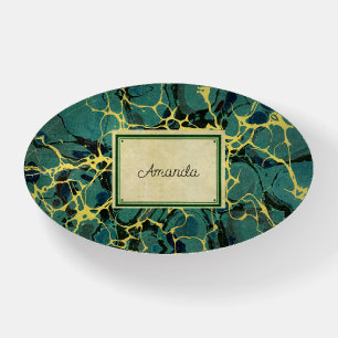 Vintage Antique Marble Paper and Name Label Paperweight