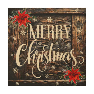 Vintage Antique Merry Christmas Wood Wall Art