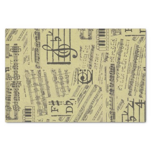 Vintage antique music note Pattern musician    Tissue Paper