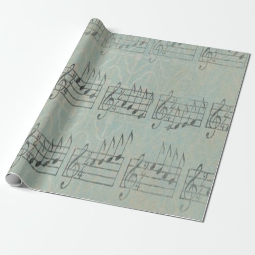 vintage antique music note Pattern musician  Wrapping Paper