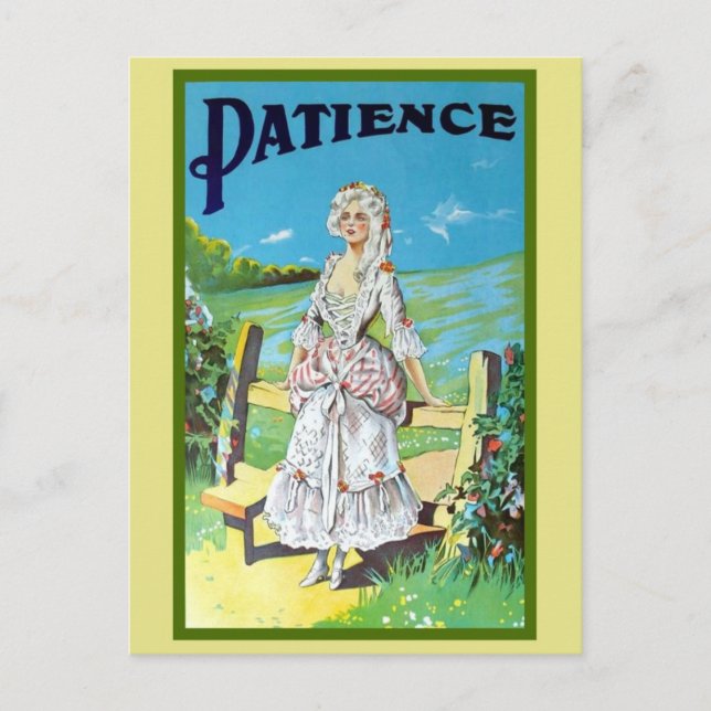 Vintage antique musical opera Patience Postcard (Front)