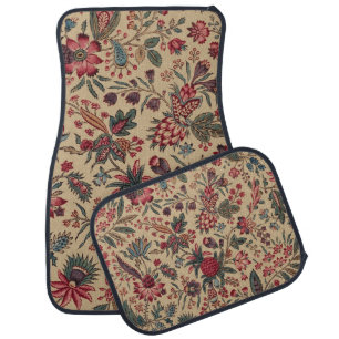 Vintage Antique Needlework Floral Furnishing Car Floor Mat