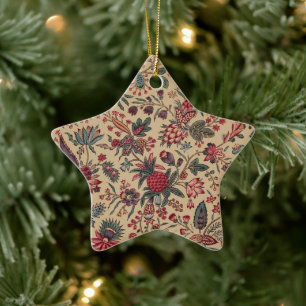 Vintage Antique Needlework Floral Furnishing Ceramic Ornament