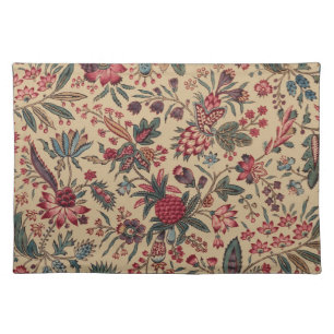 Vintage Antique Needlework Floral Furnishing Cloth Placemat