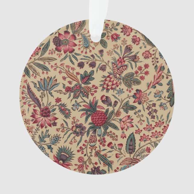 Vintage Antique Needlework Floral Furnishing Ornament (Front)
