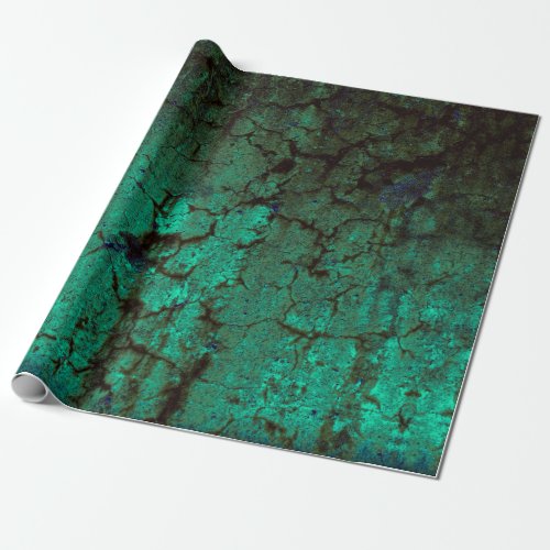 Vintage Antique Neon Green Grunge Texture Wrapping Paper