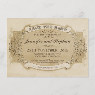 vintage antique old save the date card