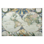 Vintage Antique Old World Map, 1666 by Pieter Goos Placemat