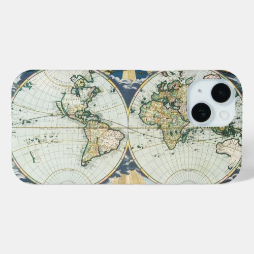 Vintage Antique Old World Map by Pieter Goos 1666 iPhone 15 Case