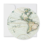 Vintage Antique Old World Map by Pieter Goos, 1666 Invitation