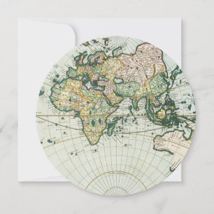 Vintage Antique Old World Map by Pieter Goos, 1666 Invitation