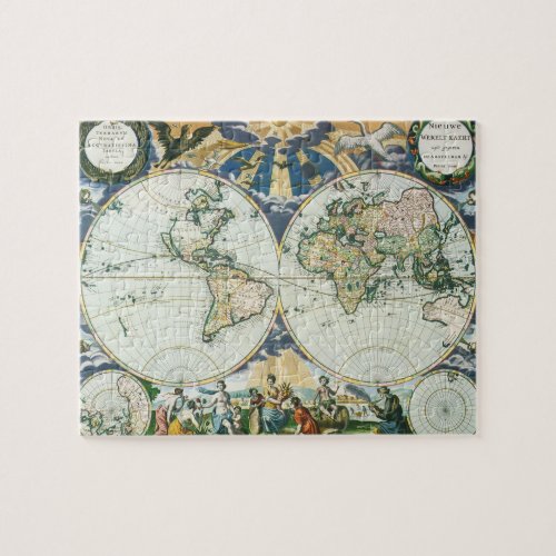 Vintage Antique Old World Map by Pieter Goos 1666 Jigsaw Puzzle