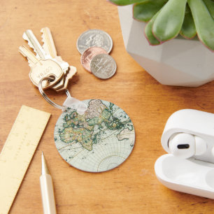 Vintage Antique Old World Map by Pieter Goos, 1666 Keychain