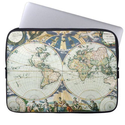 Vintage Antique Old World Map by Pieter Goos 1666 Laptop Sleeve