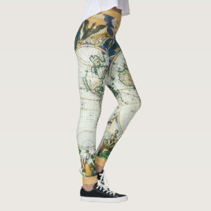 Globe print leggings top