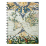 Vintage Antique Old World Map by Pieter Goos, 1666 Notebook