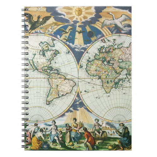 Vintage Antique Old World Map by Pieter Goos 1666 Notebook