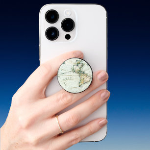 Vintage Antique Old World Map by Pieter Goos, 1666 PopSocket