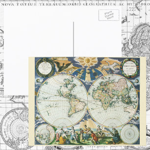 Vintage Antique Old World Map by Pieter Goos, 1666 Postcard