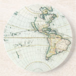 Vintage Antique Old World Map by Pieter Goos, 1666 Sandstone Coaster